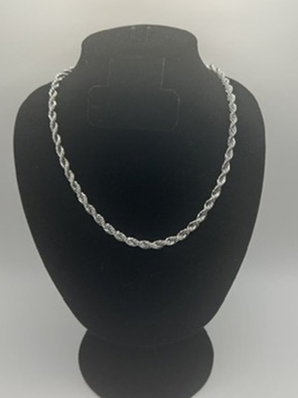 Real Silver Rope Chain Plated Stainless Steel 5mm 22 Inch Womens Waterproof